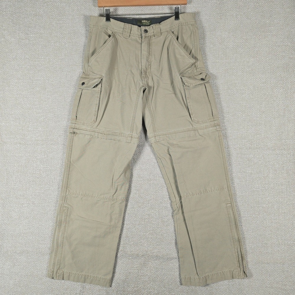 Gander Mountain Mens 34x32 Khaki‎ Convertible Cargo Pants Zip Off Hiking Shorts